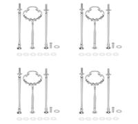 MVOSJFIE 4 Set 3 Tier Cake Plate Stand Heavy Metal Center Handle Fitting Hardware Rod Shape:Ornate Victoriana Silver