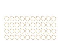 MVOSJFIE 40 Pcs Openable Gold Curtain Rings Open and Close Metal Rustproof Drapery Loops with Eyelet for Hook Pins (1.5 Inch)
