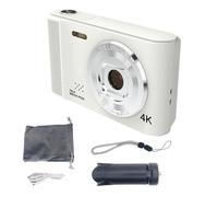 MVOSJFIE 4K Camera Student Digital Ultra-Thin Anti-Shake Smart Zoom Portable Retro Camera White