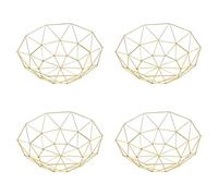 MVOSJFIE 4X Metal Wire Fruit Basket Fruit Bowl, Large Round Bread Storage Bowl Stand