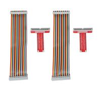 MVOSJFIE 4X RPi GPIO Breakout Expansion Board + Ribbon Cable + Assembled T Type GPIO Adapter 20cm FC40 40Pin Flat Ribbon Cable