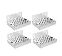 MVOSJFIE 4X Wall Mount Beer Drip Tray No Drain 304 Stainless Steel Homebrew Kegging Draft Beer