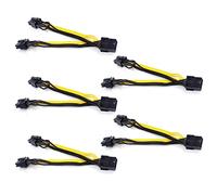 MVOSJFIE 5X EPS CPU 8Pin to 2-Port PCIe Dual PCI-E 6+2Pin Y Splitter Miner GPU Graphics Card Power Supply Cable Cord 18AWG 20CM