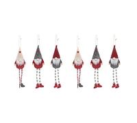 MVOSJFIE 6 Pack Christmas Faceless Long Leg Gnome Santa Xmas Tree Hanging Drop Ornament Doll Decorations for Home Pendant Gifts