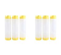 MVOSJFIE 6X 16Oz Inverted Plastic Squeeze Bottles, Refillable Tip Large Valve Dispenser Condiment Squeeze Bottle