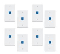 MVOSJFIE 8-Pack 1 Port Ethernet Wall Plate, RJ45 Cat6 Female to Female Jack Inline Coupler Face Plates, 1-Port