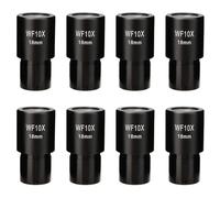 MVOSJFIE 8 Pcs 10X Microscope Eyepiece Wide Angle Optical Lenses Adapter Field 18mm Professional Ocular Lens Standard