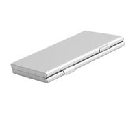 MVOSJFIE Aluminum Alloy SD & TF Card Holder Case Double-Layer Large Capacity with EVA Slots for 6 SD Cards and 12 TF Cards Silver