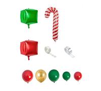 MVOSJFIE Christmas Balloon Arch Green Gold Red Box Candy Balloons Garland Cone Explosion Star Foil Balloons