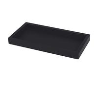 MVOSJFIE Countertop and Vanity Tray 8X4Inch Silicone Soap Dispenser Tray, Sink Tray for Soap Bottles, Key Trinket Ring Tray Reusable Black