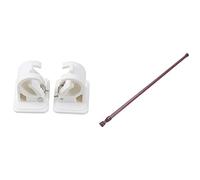 MVOSJFIE Extendable Telescopic Spring Loaded Net Voile Tension Curtain Rail Pole Rods with 2 PCS Self Adhesive Hooks Rod Bracket