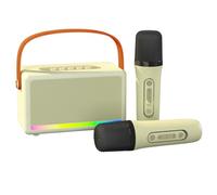 MVOSJFIE Karaoke Machine for Kids Adults Mini Portable Bluetooth Karaoke Speaker with Wireless Microphone LED Light for Banquet,A