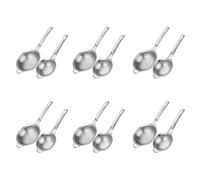 MVOSJFIE Punch Hole Sieve Fine Mesh Stainless Steel Small Colander Strainer with Handle Metal Mini Sifter Set of 12 for Kitchen