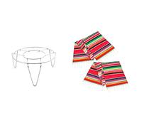 MVOSJFIE Stainless Steel Steamer Rack Stand Kitchen Cooking 3 Inch High with 2 Pack 14 By 84 Inch Mexican Table Runner