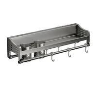 MVOSJFIE Wall-Mounted Kitchen Organizer Spice Rack, Seasoning & Utensil Storage Holds Chopsticks, Knives, Spoons