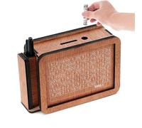 MVOSJFIE Wooden Money Box with Cash Vault Design, Wooden Piggy Bank, Cash Vault Wooden Savings Box, Money Box with Money D