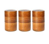 MVOSJFIE Wooden Tea Pot Handmade Tea Set Portable Travel Tea Storage Candy Nut Coffee Bean Powder Boxed Sealed Can,3 Pcs