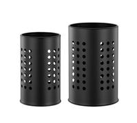 MVPACKEEY 2pcs Black Utensil Holder Pot Utensil Drainer Cutlery Caddy Stainless Steel Black Utensils Caddy Drainer Kitchen Cutlery Organiser for Forks Kn-ives Spoons Organizer(10*16.5cm/12*18cm)