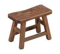 MVPACKEEY Sturdy Step Stool 10.6 Inch Rustic Solid Wooden Footstool for Kids & Adults Small Bench Plant Stand Fishing Stool, Perfect for High Beds, Kitchen, Bathroom, Closet, Sink