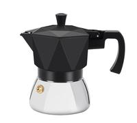 MVPLUE Rich Crema Moka Pot，Double Valve Induction Coffee Maker，Italian Stovetop Espresso Maker，2 Espresso Shots 100 ml，Black