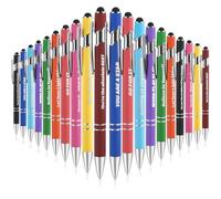 MVQPER 20Pcs Motivational Ballpoint Pens,14 cm Inspirational Quotes Pens,Ballpoint Pens with Stylus Tip,Black Ink Metal Ballpoint Positivity Pens as Gifts for Women Men Office Desk Supplies