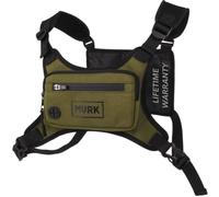 MVRK Water Resistant Chest Pack - Minimalist Running Pack for Workouts, Running Phone Holder with Extra Storage, Lightweight Running Vest, Running Backpack with Reflective Print (Olive)