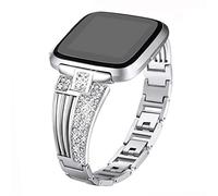 MVRYCE Bling Barcelet for Versa 3, Bling Rhinestones Replacement Strap Jewelry Bracelet Adjustable Stainless Steel Watchband Compatible with Fitbit Versa 3/Fitbit Sense (Y1)