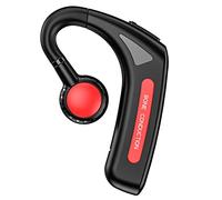 MVRYCE Bone Conduction Earphone, Open Ear Bluetooth Wireless Headphone Bluetooth 5.1 Ear Hook Single Waterproof Earphone 180° Left/Right Ear Rotate Earbud for Business, Sports, Driving (Red)