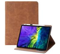 MVRYCE Book Case for iPad Air 11 Inch Case 6th Generation M2 2024,PU Leather Stand Cover w/Card Slots Hard Back Shell Folio Protective Case for iPad Air 11 Inch Case M2 2024 (Light Brown)