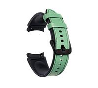 MVRYCE Galaxy Watch 4 40mm Band Leather, Soft Genuine Leather Replacement Wrist Strap Hybrid Silicone Strap for Samsung Galaxy Watch 4 40mm 44mm/Watch 4 Classic 42mm 46mm (Y08)