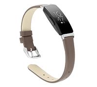 MVRYCE Inspire Bracelet, Ultra Thin Soft Genuine Leather Band 6.7"-8.1" Sport Replacement Adjustable Watch Strap with Metal Buckle Compatible with Inspire/Inspire HR/ACE 2 (Large,Grey)