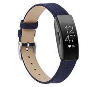 MVRYCE Inspire Sport Bracelet, Stylish Genuine Leather Replacement Band Canvas Woven Adjustable Bracelet Accessory Strap Compatible with Inspire/Inspire HR/ACE 2 (Small Size 5.5"-6.7", A03)