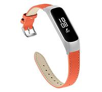 MVRYCE Sport Band for Galaxy Fit E, 5.5"-8.0" (140mm-203mm) Genuine Leather Watch Strap Breathable Slim Replacement Fitness Bracelet Compatible for Galaxy Fit E SM-R375 for Women Men (A04)