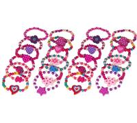 MVS Wholesale 24 x Eco Friendly Assorted Designs And Colours Of Wooden Princess Bracelets, Ideal Party Bag Fillers and Favours, Pinata Prizes, Goody Bags Etc.