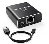 Mvthenxi Gigabit Ethernet Splitter 1 to 2, 1000Mbps Network Splitter Dual Port RJ45 Port Extender, Compatible with Router/PC/TV/Gaming Console Cat6/Cat7 Cables (Black, 1 to 2)