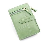 MVUYO FMURY Women's Short Wallet Japanese Small Fragrance PU Leather Wallet Clip Zipper Zero Wallet(Gray)