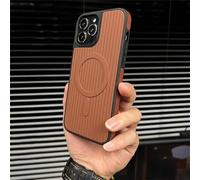 MVVKKY Corrugated Pattern Veneering Armor Case For iPhone 15 14 13 12 Pro Max Plus 11 Shockproof Magnetic Back Cover,BR,for iphone 14pro