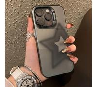 MVVKKY For iPhone 15 Black Pink Gradient Star Pattern Phone Case Matte Cover(For iPhone 15/SC05-HE-P0989)