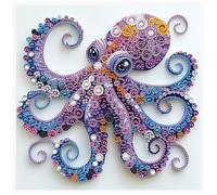 MVVMTOP Diamond Art Painting Kit, 5D DIY Octopus, Special Shape Crystal Artificial Diamond Partial Mosaic Handicraft for Beginners, Wall Decor Art for Bedroom, Office, Living Room, Christmas Gift
