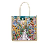 MVVMTOP Diamond Painting Kit Handbag, 5D DIY Colorful Street Scene Pattern Diamond Art Crystal Special Shape Crystal Artificial Canvas Bag, Shopping Storage Tote Gift Large Storage Bag