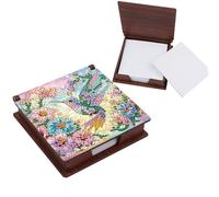 MVVMTOP Diamond Painting Kit memo Box, Diamonds Art DIY Hummingbird Patterns Sticky Note Box Special Shape Drill, with 160 Sticky Note, Ideal for Home Office Supplies, Handicrafts, Holiday Gifts
