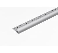 MW Profiles Aluminium Single Edge Trim 35.5mm x 10.3mm - Silver - Carpet to Vinyl/Lino Door Threshold - Smooth Transition 1m Length (Silver)