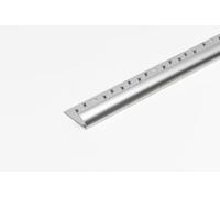 MW Profiles Aluminium Single Edge Trim 35.5mm x 10.3mm - Silver - Carpet to Vinyl/Lino Door Threshold - Smooth Transition 1m Length (Bright Silver)