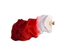 MWAHJU 1 Pair Real Silk Belly Dance Fan Veils Gradient Color Dancer Performance Show Props For Dancers(Color 5,120x90cm)