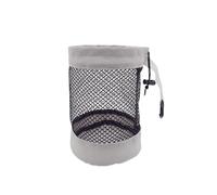 MWAHJU 1Pc Golf Ball Pouch Bag with Drawstring Closure Mesh Nylon and Hanging Plastic Clip Convenient to Hang On for Practice(S Gray)
