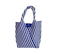 MWAHJU Knitted Wrist Bag Shopping Bags For Women Casual Knitted Wristlet Bag Striped Knit Handbag For Travel For Going Out Shopping(Blue)