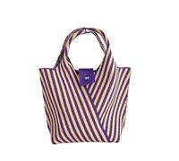 MWAHJU Knitted Wrist Bag Shopping Bags For Women Casual Knitted Wristlet Bag Striped Knit Handbag For Travel For Going Out Shopping(Purple)