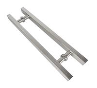 MWAYOYTE Heavy-Duty Stainless Steel Glass Door Handle Wooden Door Barn Door Sliding Door Pull Handle Brushed Square Tube Handle Back-to-Back Installation (1200×900mm)