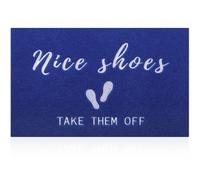 MWAZZLL Blue Welcome Mats for Front Door Anti Slip Easy to Clean Outdoor Indoor Nice Shoes Doormat Large 90x60cm for Patio,High Traffic Area Entrance