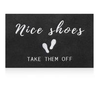 MWAZZLL Large Welcome Door Mat Outdoor Indoor Non Slip Nice Shoes Doormat 90x60cm Low-Profile Front Door Mats for Entrance,Patio,High Traffic Areas Black